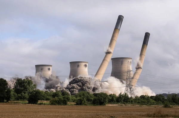 Dismantling Of Power Plant Demolition Of RCC Chimney in Delhi